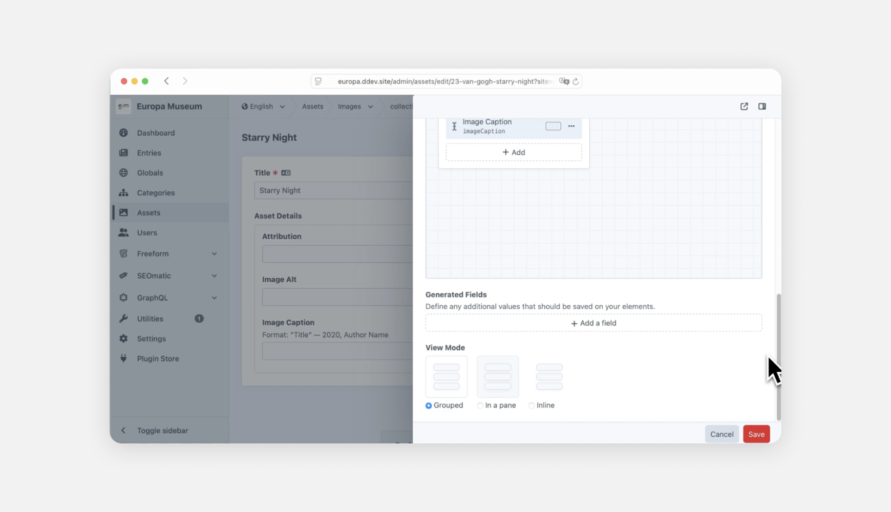 Generated Fields feature in Craft CMS 5.8 with options to auto-generate values using custom templates.